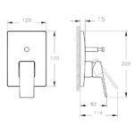 شیر حمام توکار ویترا مدل Minimax Square - تصویر 2